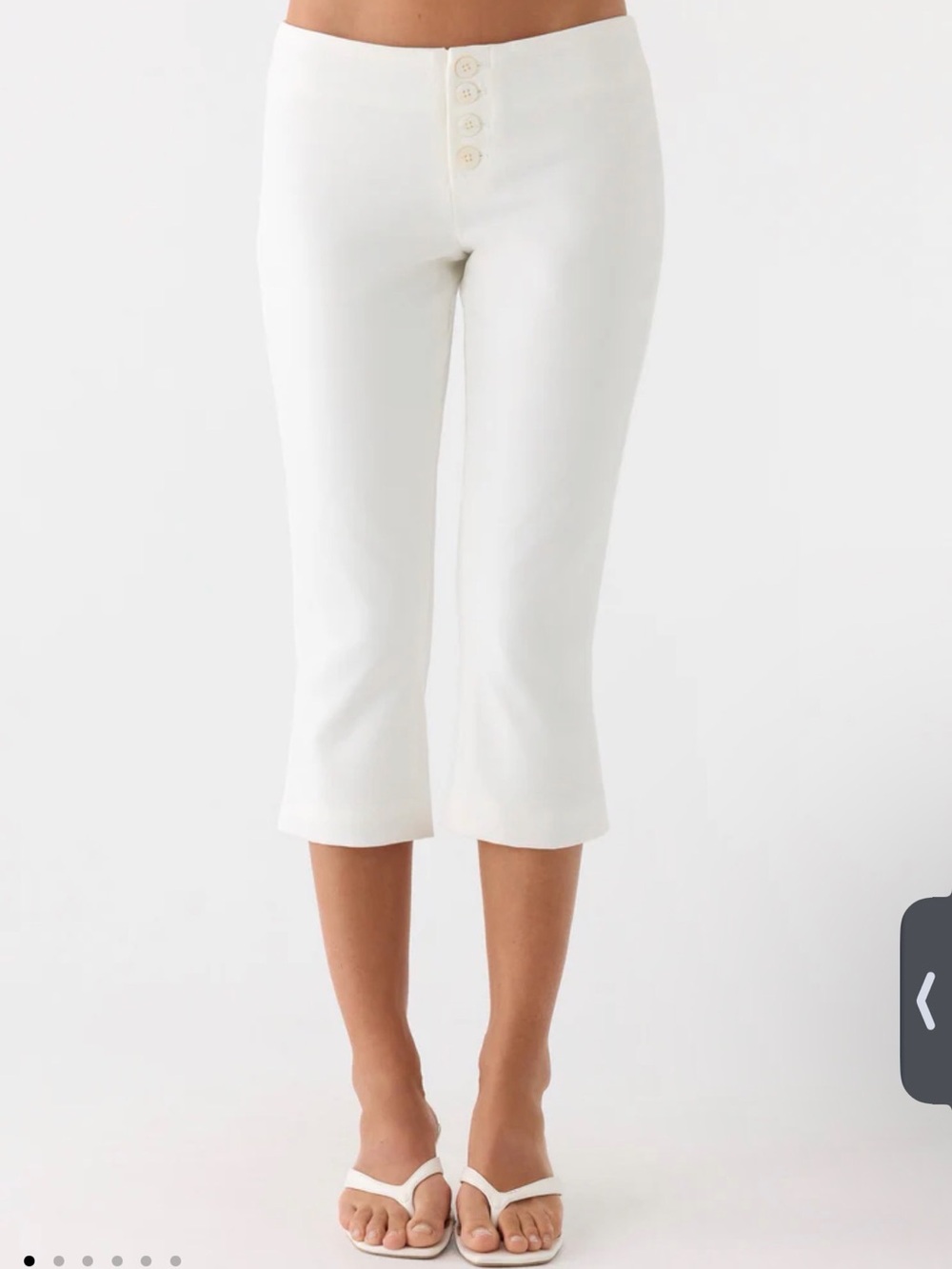 Peppermayo White Button-Front Knit Pants